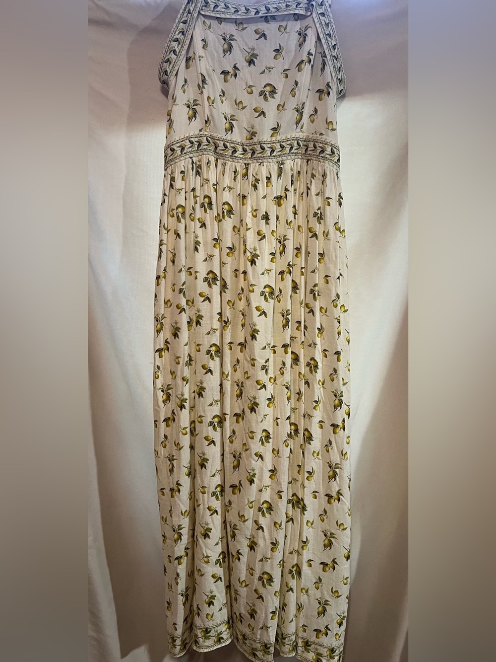 Max Studio Sleeveless Midi Dress with Lemon Harvest Yellow Print Size L